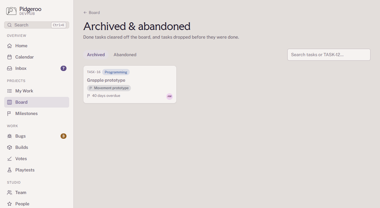 The Archived and abandoned page
